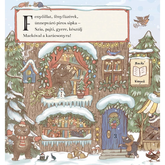 Karácsony a Kerek Erdőben – Ünnepváró harmonikakönyv hajtókákkal, adventi naptárral