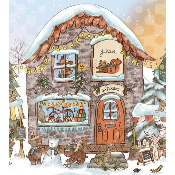 Karácsony a Kerek Erdőben – Ünnepváró harmonikakönyv hajtókákkal, adventi naptárral